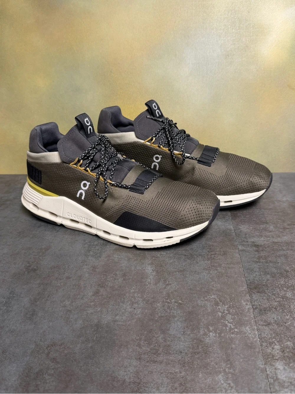 On Cloudnova Men’s Running Shoes Olive Green 26.98492 Size 10.5